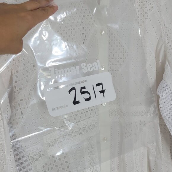 Studio Made NEW White Lace 100% Cotton Button Down Casual Shirt Size XLarge NWT - Picture 11 of 11